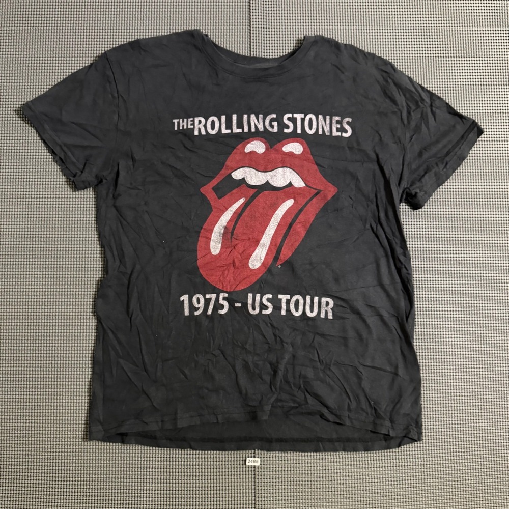 The Rolling Stones 1975 US Tour Graphic T-Shirt Black Size L